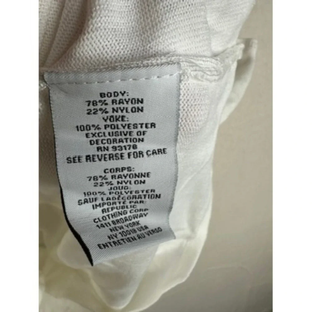 NWT Carmen Womens Mock Neck Rhinestone Lace Sleeveless White Blouse Size Large - Picture 8 of 10